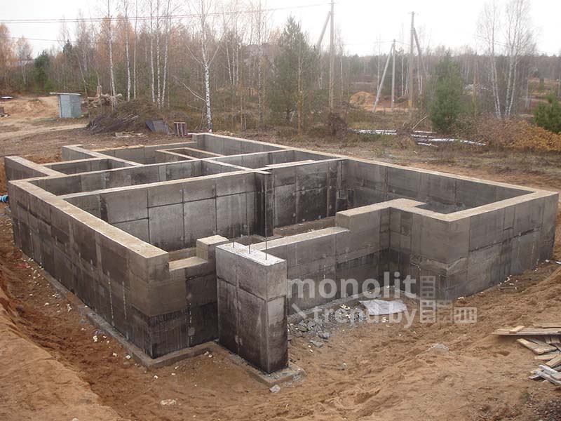 Монолитный ленточный фундамент 2, полигон Колодищи